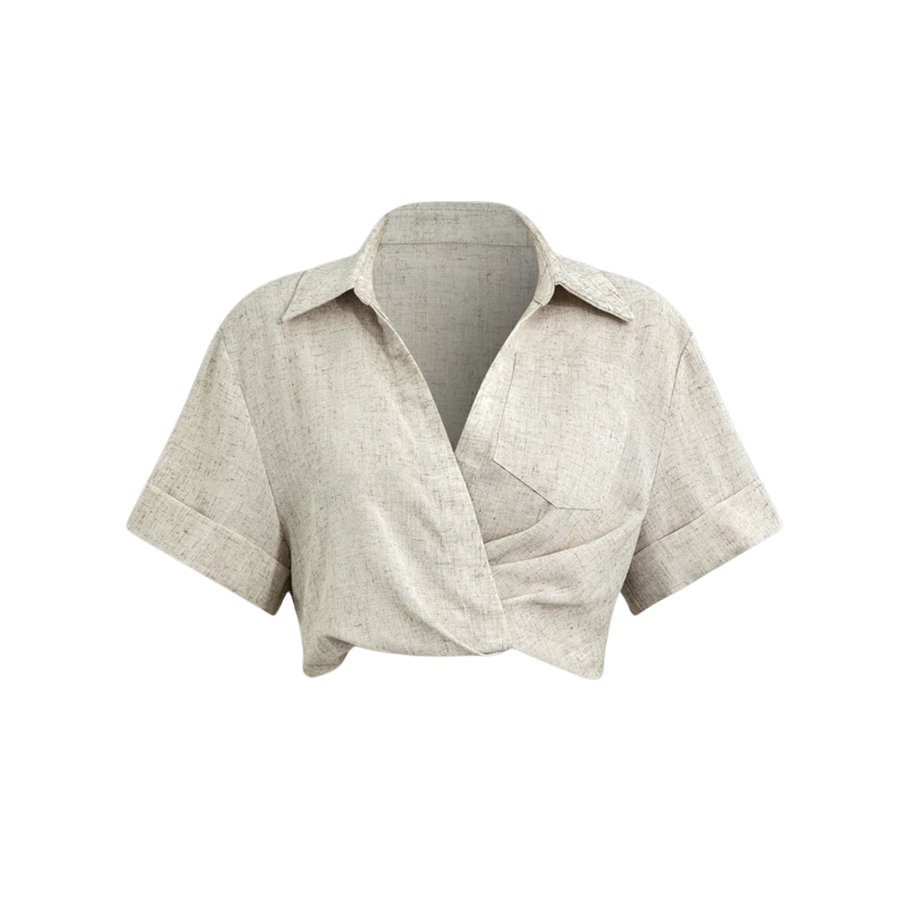 Linen Cross Crop Shirt – Micas