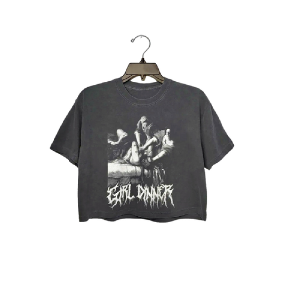 Black Metal girl art history crop top Women