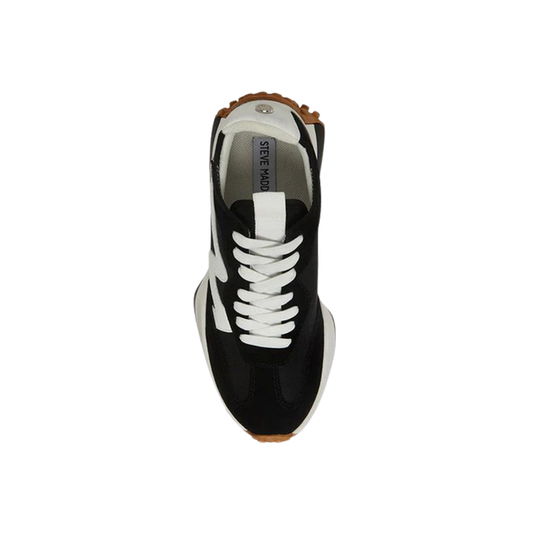 Black-White Lace-Up Women's Sneakers