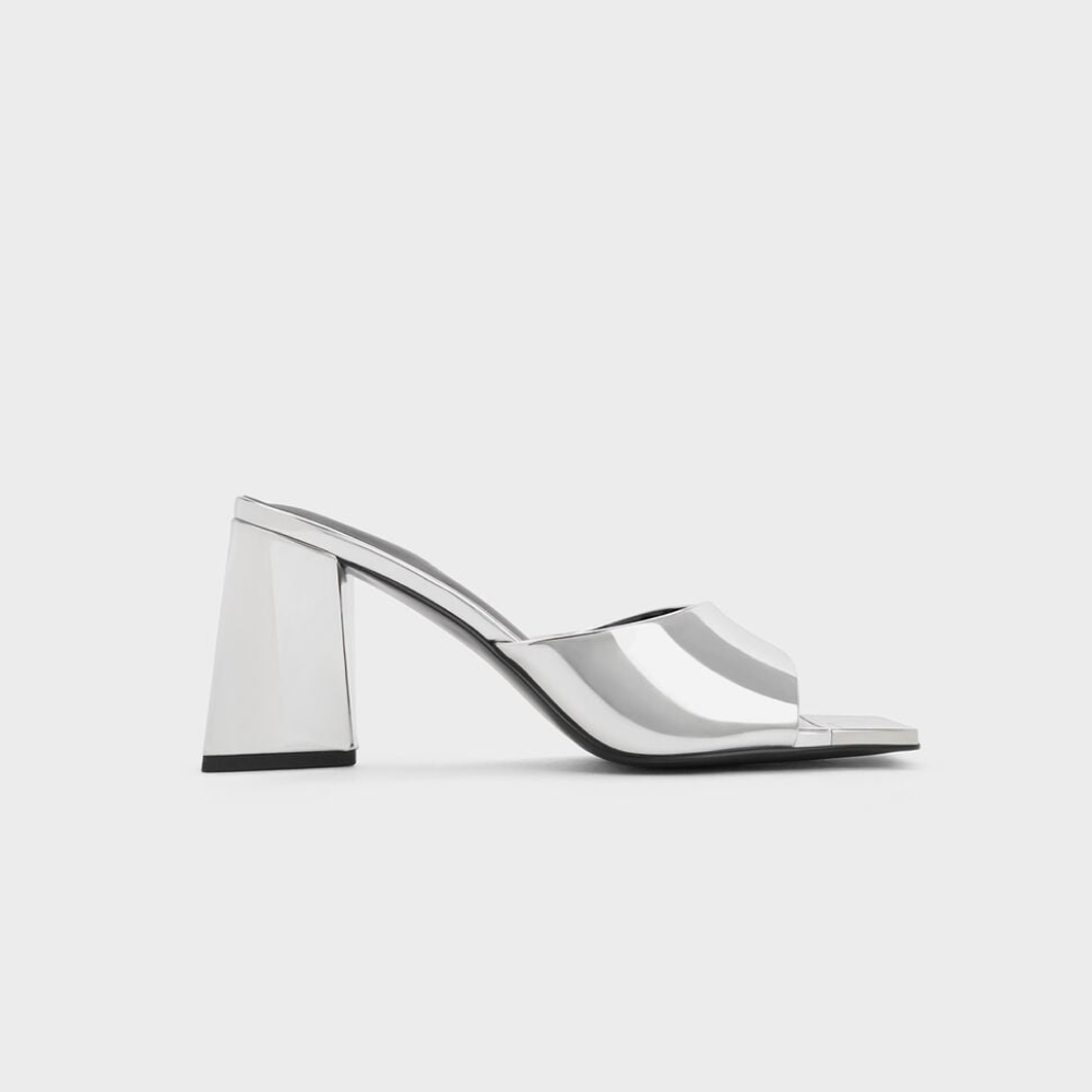 Metallic Cap Sculptural Heel