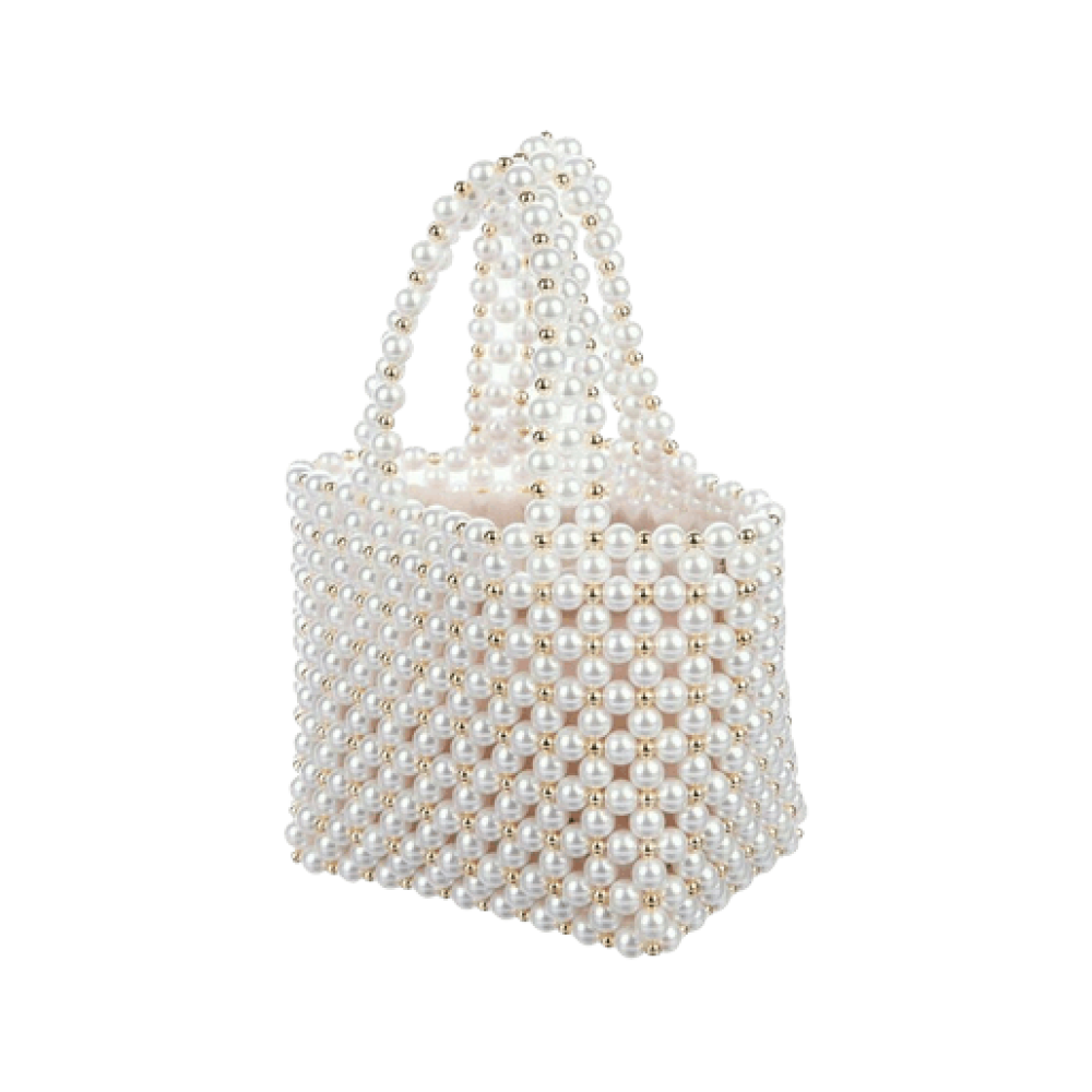 beaded bag white